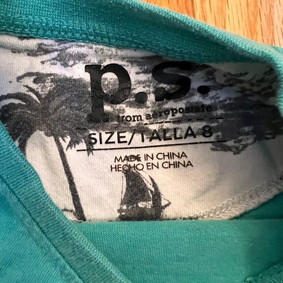 Boys Aeropostle Teal T Shirt - Picture 2 of 2